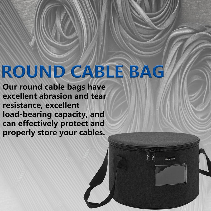 Accessories Bag for Guitar, Bass, Keyboard, Drums Cables & Adapters Multi-Function Round Storage, Internal Mesh Pocket for Connectors, Convenient and Stylish Music Gear Organizer.