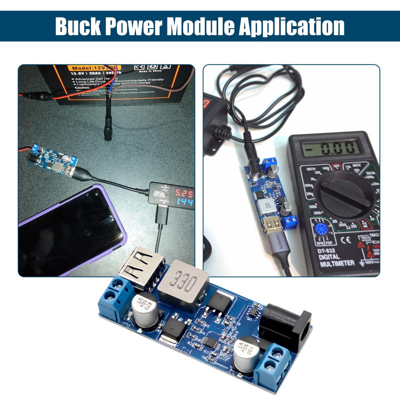 Step Down Converter Binghe Pack of 2 DC-DC 24V/12V to 5V 5A Step Down Power Supply Buck Converter with USB Port Step-Down Converter Module with Fast Charge Recognition Chip Compatible with Arduino