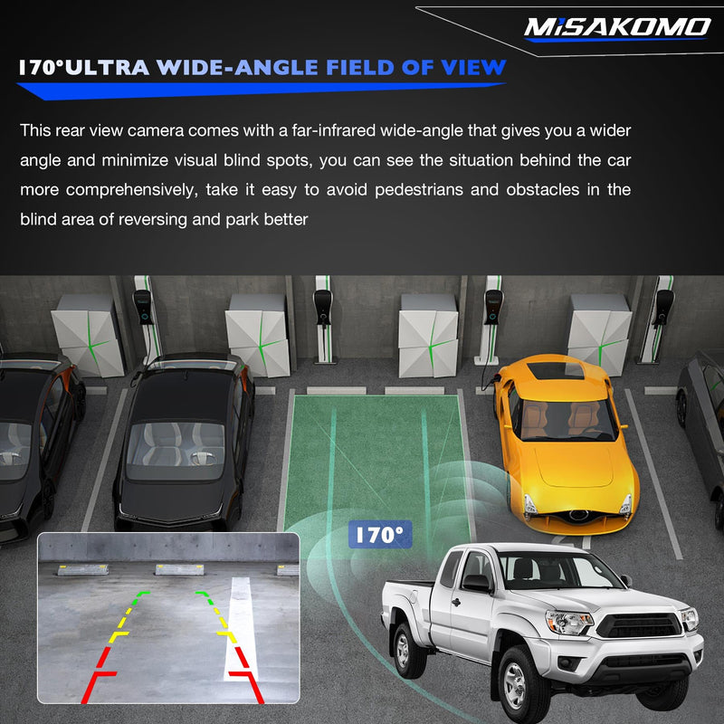 Backup Camera Tailgate Handle Compatible with Toyota Tundra 2000-2006 SR5 Base Limited, Reverse Back Up Camera Replace 819952028013, Rear View Camera 170° Wide-Angle