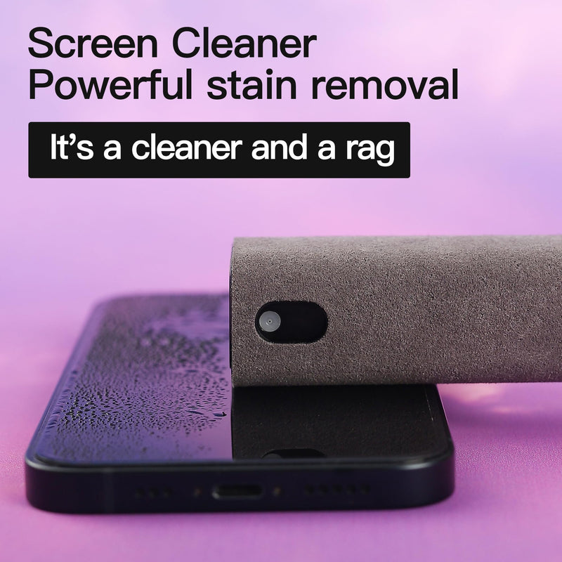 [AUSTRALIA] - 2 Pcs Screen Cleaner Kit, 3-in-1 Touchscreen Mist Cleaner Spray Bottle Tool & Microfiber Cloth for Phone/Laptop/Tablet/TV/Monitor/Car Screens(Grey) 2 Pcs-Grey 
