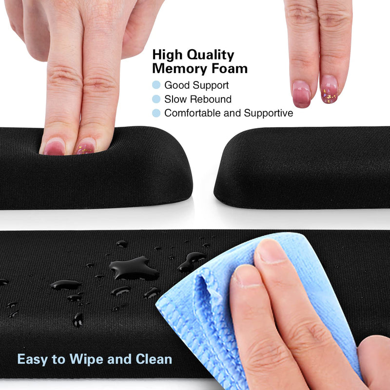 Keyboard Wrist Rest, Palm Rest Canjoy Memory Foam Keyboard Wrist Rest Pad, Wrist Cushion Support for Keyboard Wrist Pain Relief for Computer/Laptop (Black) Black Keyboard Pad