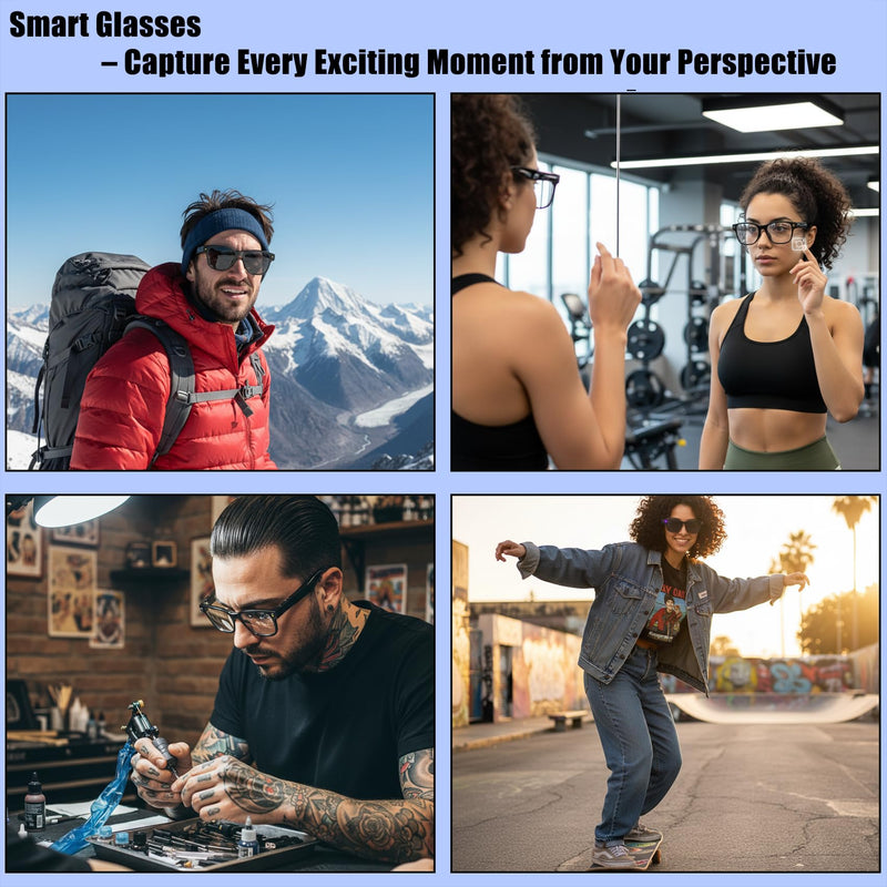 AI Smart Glasses with 8MP Camera – Bluetooth Sunglasses for Men with Real-Time Translation, Voice Assistant, Open-Ear Audio, Auto Photochromic Lenses Lenses L802-US