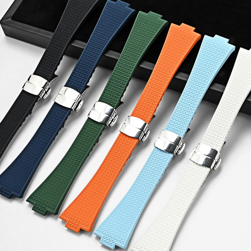 Quick Release Watch Band for Tissot PRX Strap Replacement,FKM Rubber Strap and Butterfly Clasp Compatible with Tissot PRX 40mm Watch Series dark blue