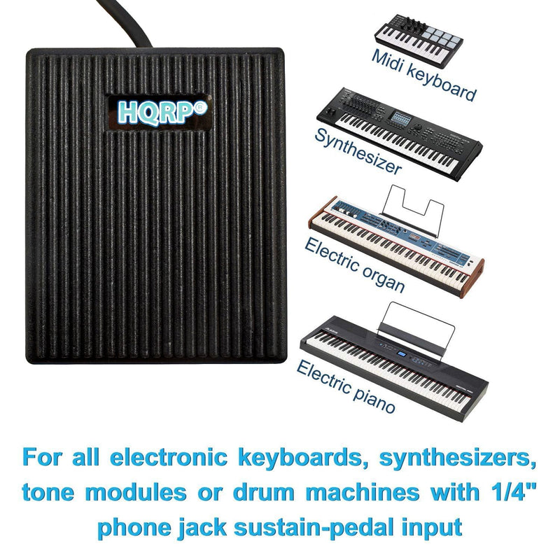 HQRP Sustain Pedal for Yamaha DGX-230, DGX-530, DGX-640, DGX-660, DGX-670, EZ-220, P-45, P-71, P-85, P-95, P-105, P-115, P-125, P-225, P-515 Digital Piano Keyboard (FC5 Replacement, 1/4" Jack)
