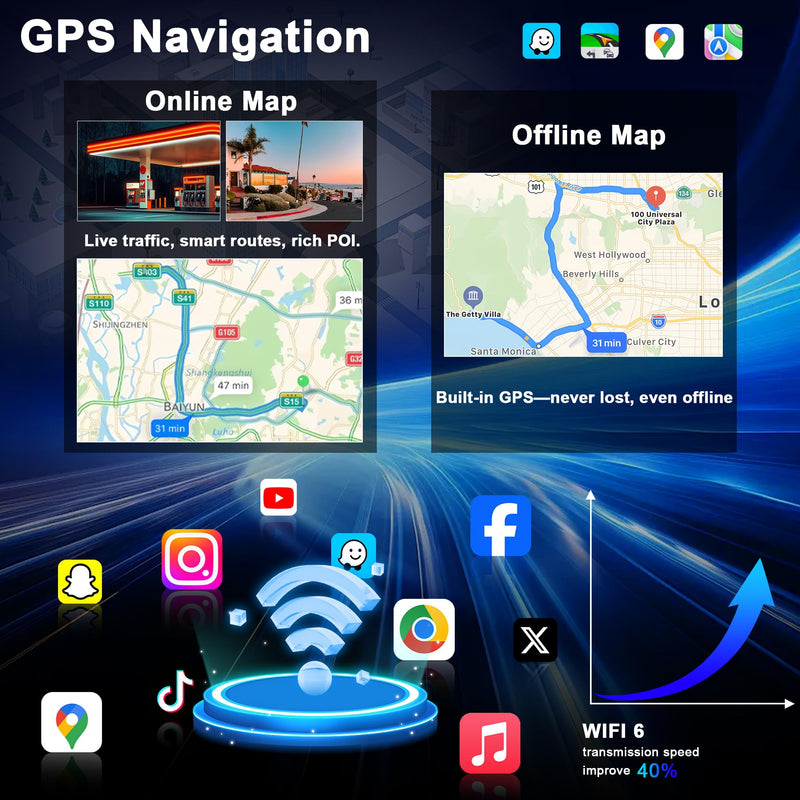 4Core & 32GB Android 15 OEM Car Radio for Toyota Camry 2007-2011 | Upgrade Wireless CarPlay & Android Auto with WiFi 6, Bluetooth 5.4, GPS, FM/RDS Radio, EQ, SWC, 1080P Backup Camera OEM-4Core-2GB RAM+32GB ROM