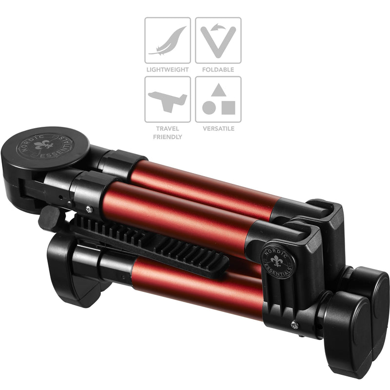 Guitar Stand for Acoustic/Electric/Classical Guitars and Violin, Ukulele, Bass, Banjo - Folding, Portable and Lightweight - for Concert & Travel Red