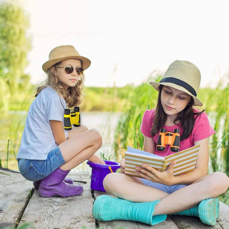 [AUSTRALIA] - 4 Pieces Kids Binoculars Set Compact Binoculars for Kids Adults Mini Pocket Lightweight Binocular for Bird Watching Outdoor Hiking Travel 
