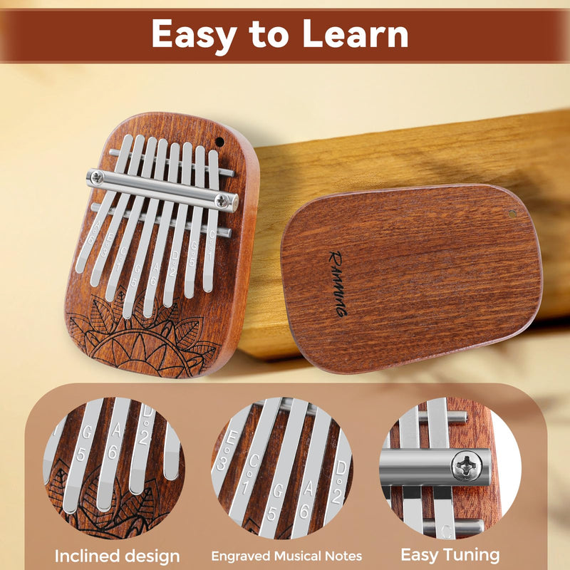 [AUSTRALIA] - 8 Keys Kalimba Mini Kalimba Portable Finger Thumb Piano kalimba 8 key exquisite finger thumb piano for Music Lovers and Adults Christmas Gifts Medium Single 