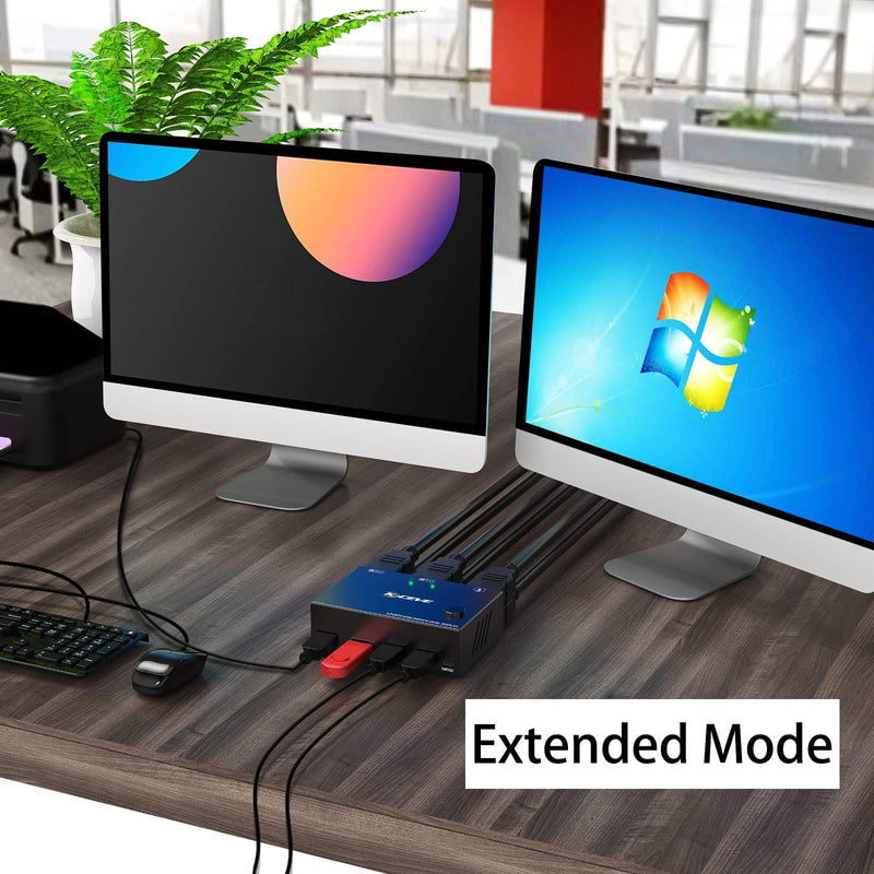 [AUSTRALIA] - Dual Monitor KVM Switch HDMI 2 Port 4K@60Hz,MLEEDA USB HDMI Extended Display Switcher for 2 Computers Share 2 Monitors and 4 USB 2.0 Hub,Desktop Controller and USB HDMI Cables Included 4K HDMI+HDMI 2 Monitors 2 PC 