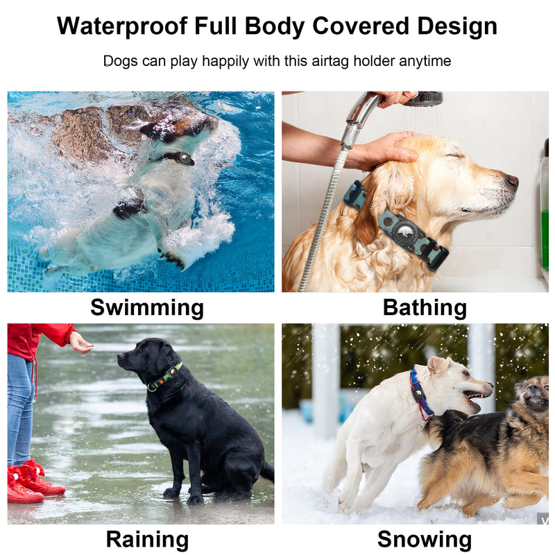 SANKALA Waterproof Airtag Collar Holder, [1 Pack] Silicone Full Body Covered Anti-Lost Apple Air Tag Case for Pet Collar Backpack 1 Pack