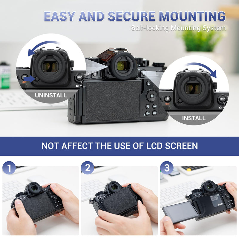 JJC 2-Pack DK-33 Eyecup Eye Cup Eyepiece for Nikon Zf Z8 Z9 Cameras, Z8 Z9 Zf Round Eyepiece Viewfinder Extender, Replaces Nikon DK-33 Eyecup, Soft Silicone Material, Not Affect The Use of LCD Screen Nikon DK-33 Eyecup Replacement