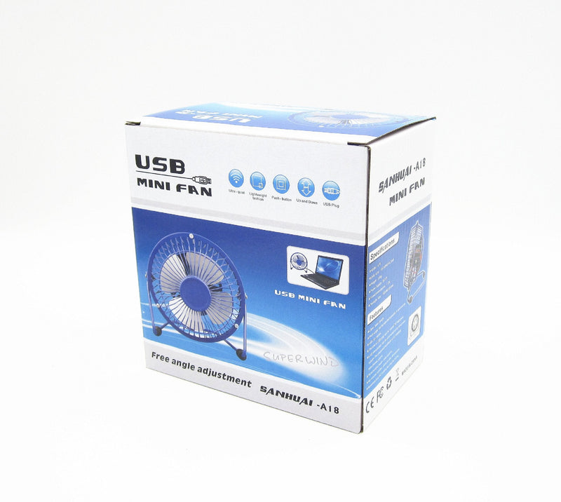 ZOMTOP 4'' USB Mini Desk Fan Small Desktop Fan Quiet and Powerful Metal Design USB Powered (Black)