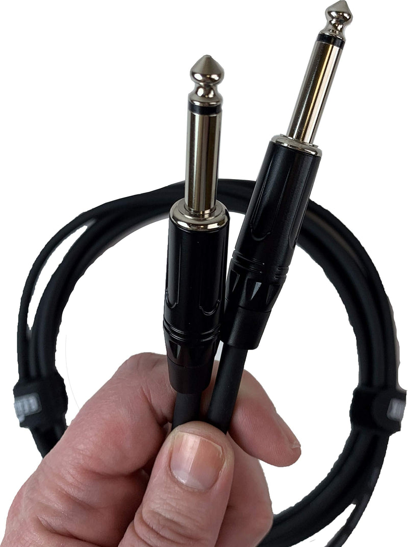 Gearlux Instrument Cable/Guitar Cable, 1/4 Inch, Straight to Straight, Black, 10 Feet - 3 Pack 10 Ft Straight-Straight