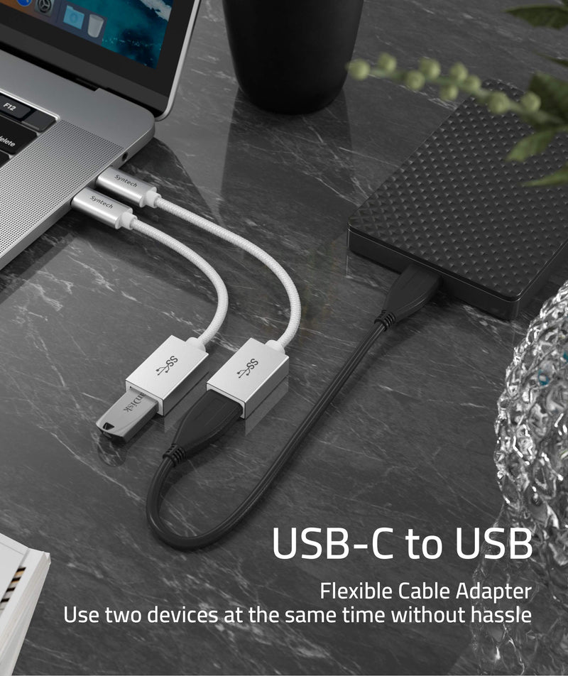Syntech USB C to USB Adapter, 2 Pack USB C to USB3 Adapter,USB Type C to USB,Thunderbolt 3 to USB Female Adapter OTG Cable Silver