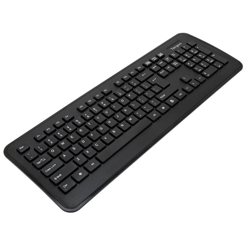 Targus Full-Size Wireless Keyboard for PC or Mac with USB Dongle, Black (AKB214TT)