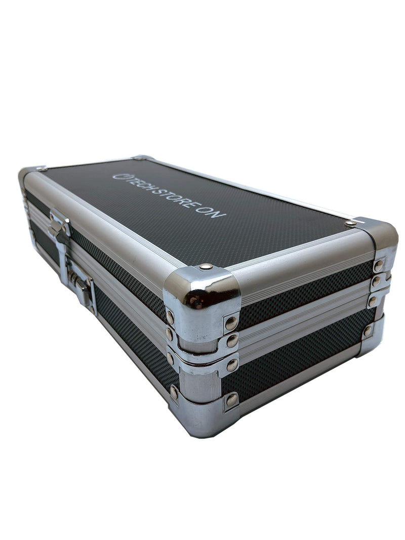 Flash USB Thumb Drive Case Memory CardElectronic Accessories Storage Organizer Bag Secure Combination Lock Antistatic Shockproof Foam (Aluminum, 24 USB Slots, 2 HDD Slots)
