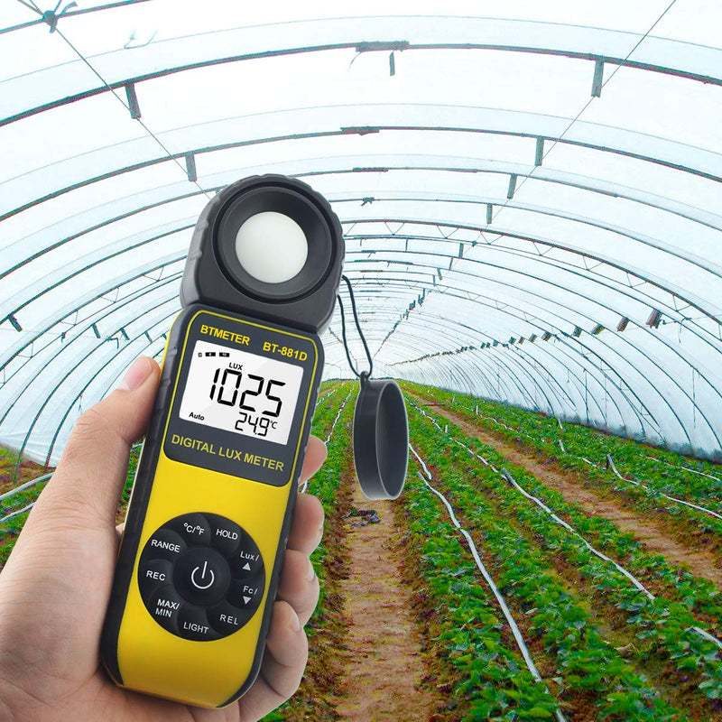 [AUSTRALIA] - BTMETER BT-881D Digital Illuminance Light Meter, Measure Lights 0.01~400,000 Lux (0.01~40,000 FC) Foot Candles Luxmeter with 270º Rotated Sensor for Plants LED Lights Indoor Outdoor Light Tester BT881D (0.01~400,000 Lux) 