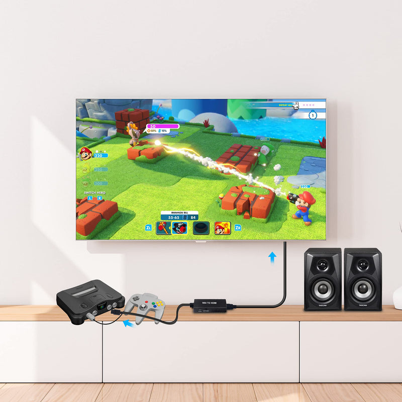 N64 to HDMI Converter Adapter, Converter for N64 /Gamecube/Super NES Game Video Signal to HDMI Signal, Displayed on 1080p HD TV/Moniter.