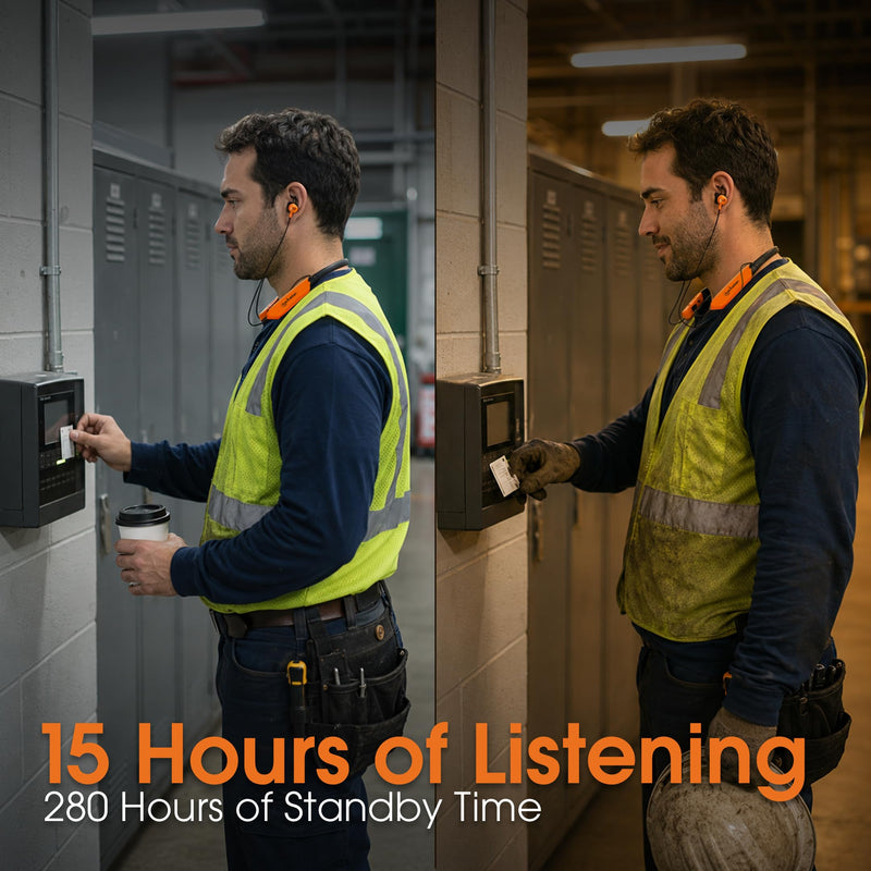 Manhattan Bluetooth 5.2 Neckband Earbuds, 15-Hour Battery, IPX4 Mic | Wireless sport headset with 30 ft range, mic controls, noise-isolating fit, sweat-resistant housing, USB-C charging | 179829 Black/Orange