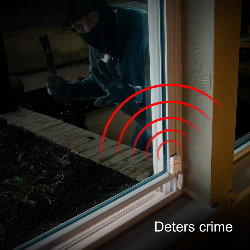 [AUSTRALIA] - UltraPro Personal Security Window and Door Alarm, 12 Pack, DIY Protection, Burglar Alert, Wireless Chime/Alarm, Easy Installation, Home Security, Ideal for Home, Garage, Apartment, White, 45989 