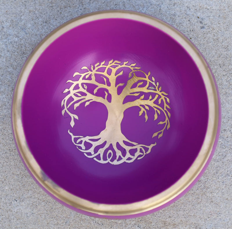[AUSTRALIA] - Tree Of Life Singing Bowl Complete Set ~ For Meditation, Yoga, Spiritual Healing and Mindfulness (Pink) Pink 