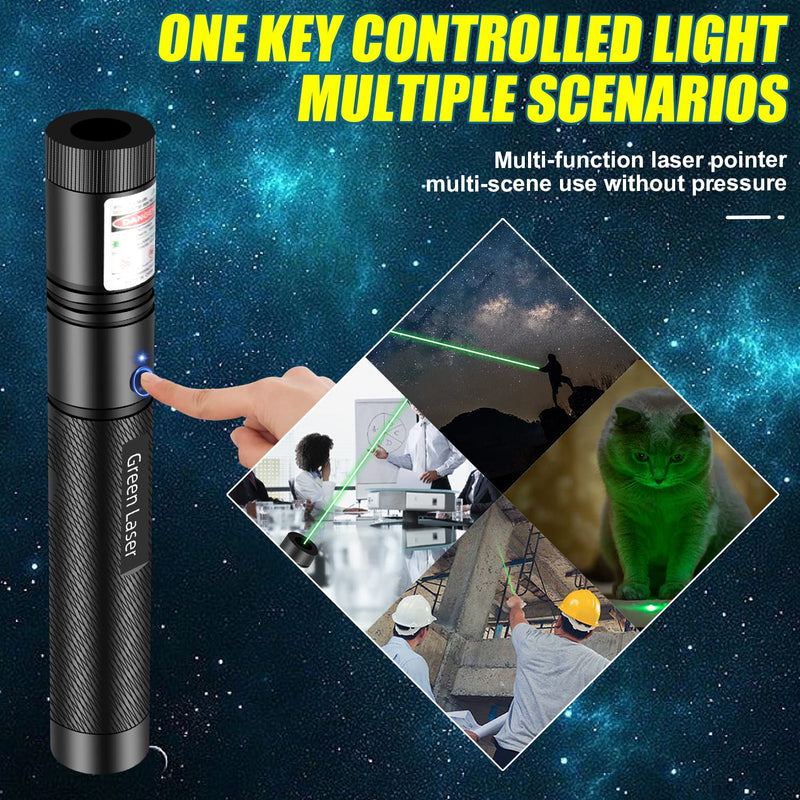Gree Laser Pointer, Long Range High Power Laser Pointer 10000 Feet Visible Green Beam, Rechargeable Green Laser Pointer High Power for Presentations…
