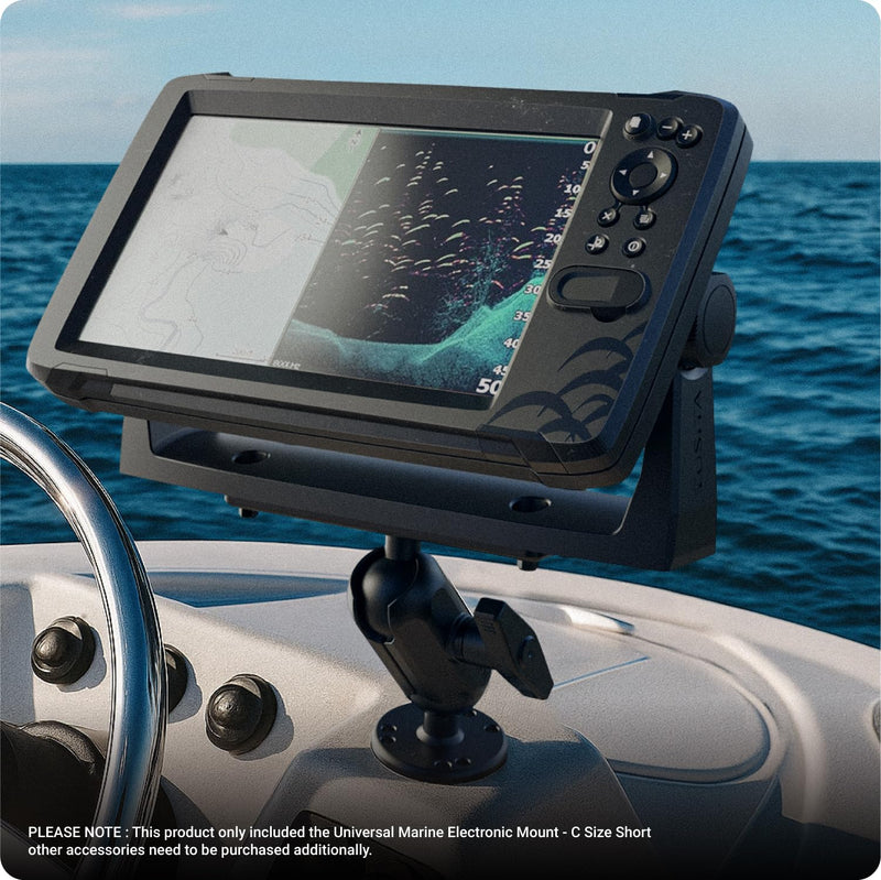 TUSITA Universal Marine Electronic Mount - C Size Short, Aluminum Fish Finder Mount with 1.5" Ball for Boat, 360° Rotation, High Salt Water Resistant, Compatible with Garmin, Lowrance and More Short Arm