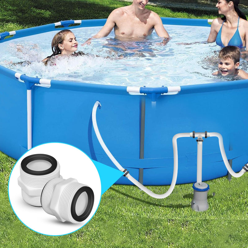 2Pcs 1.5’to 1.5’ Pool Hose Adapter, Pool Hose Connector Coupling Above Ground Pool Hose Adapter Compatible with Intex, Garden Hose Extender with 2 Rings Gaskets for 1.5 Inch Above Ground Pool Hose 2pcs