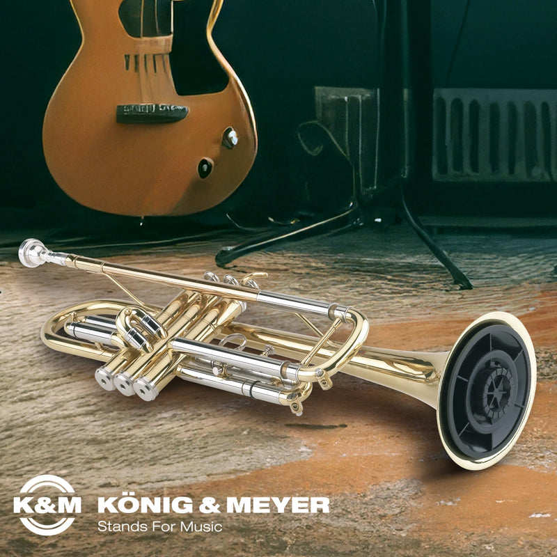 K&M König & Meyer 15213.077.55 Trumpet In-Bell 5 Leg Metal Stand and Holder - Professional Grade for all Musicians - Lightweight & Compact - Stable Secure Folding Base - German Made Black