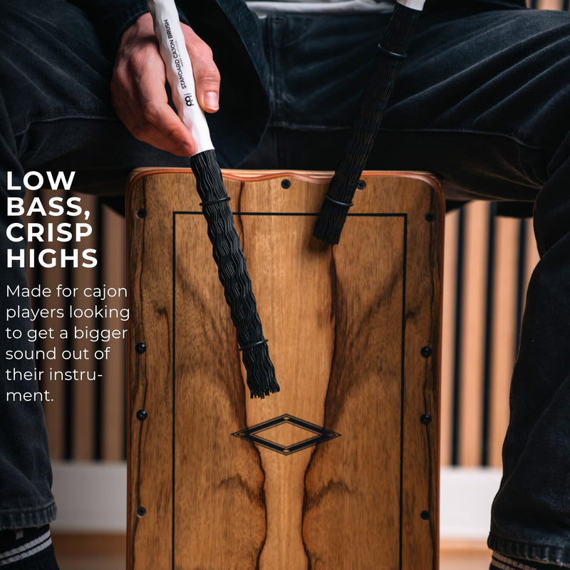 Meinl Stick & Brush Cajon Brush with Nylon Dowels and Adjustable Rings, Black, Standard (SB305)