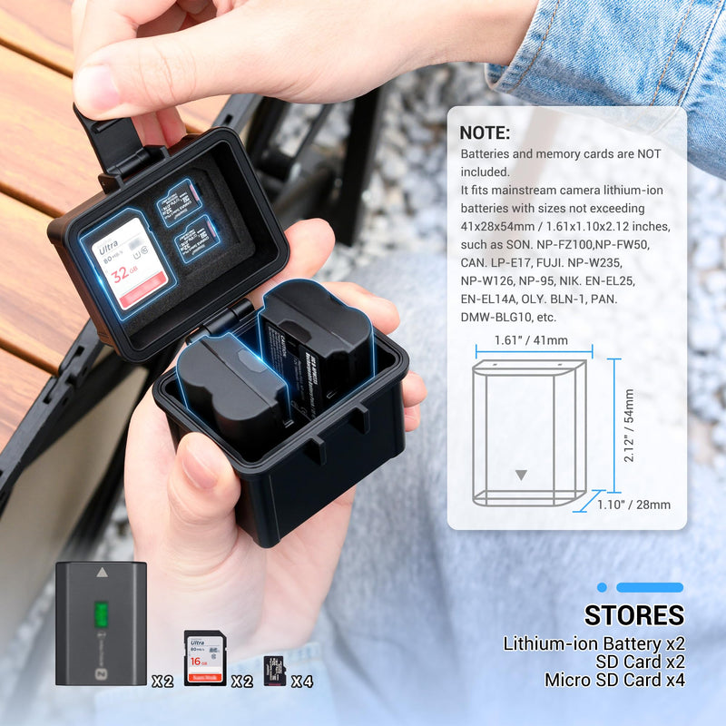 JJC Compact Camera Battery Case+Lens Filter Case up to 95mm