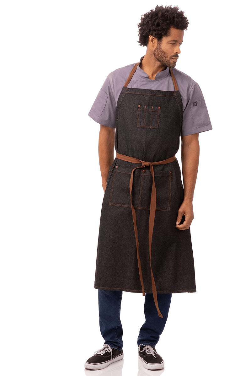 Chef Works Unisex Memphis Chefs Bib Apron One Size Black