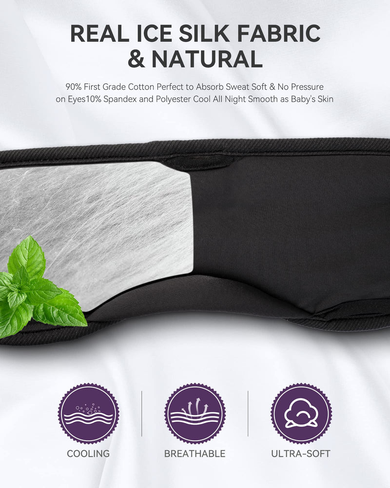 MUSICOZY Sleep Headphones Breathable Bluetooth 5.4 Headband 3D Sleeping Headphones, Wireless Eye Mask Sleep Earbuds for Side Sleeper Women Office Air Travel Cool Tech Gadgets Unique Gifts