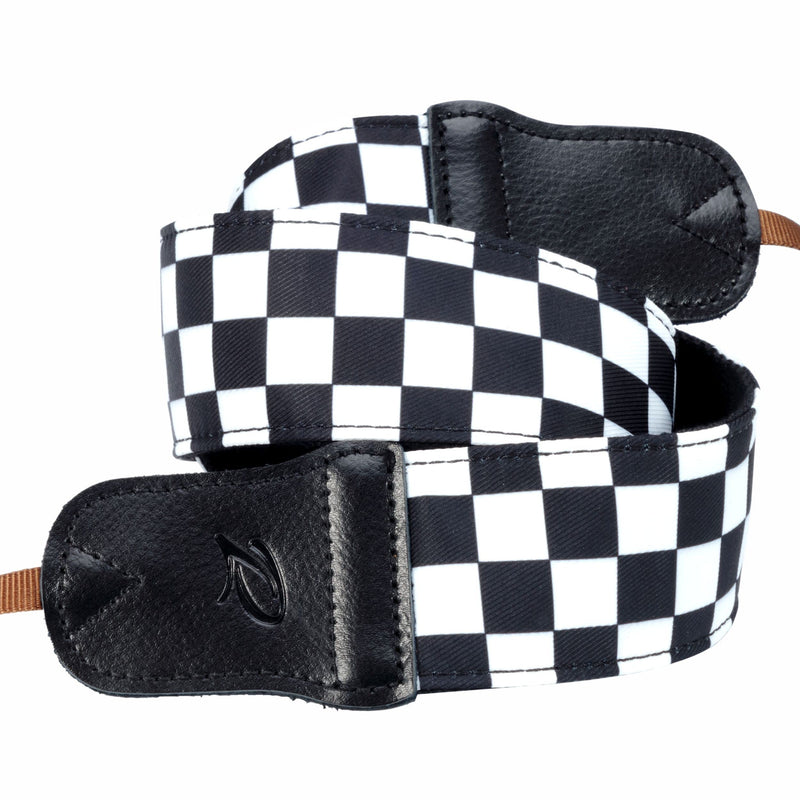 Padwa Lifestyle Black and White Plaid Camera Strap - 2" Wide Double Layer Cowhide Head,Cotton Camera Shoulder Straps,Grid Pattern Adjustable Camera Neck Strap for all Cameras,Gift for Photographers K# - Black and White Plaid