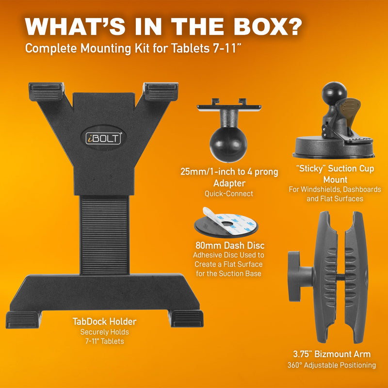 iBOLT TabDock BizMount Tablet Suction Cup Mount for Trucks & Vehicles