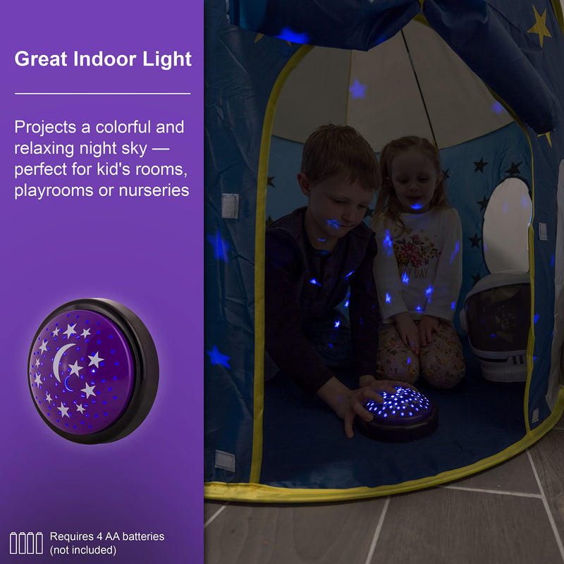 GE LED Moon and Star Night Light, Night Light for Kids, Tap Light, Battery Operated, Star Projector, Projector Light, Ideal for Kids Bedrooms, Playroom, Nursery, 17457 Star Tap Light