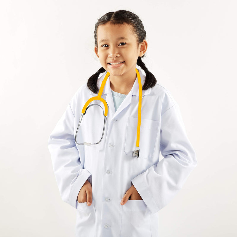 TRIXES Double Dual Headed Stethoscope for Nurses Vets Students Home Healthcare (Yellow) yellow