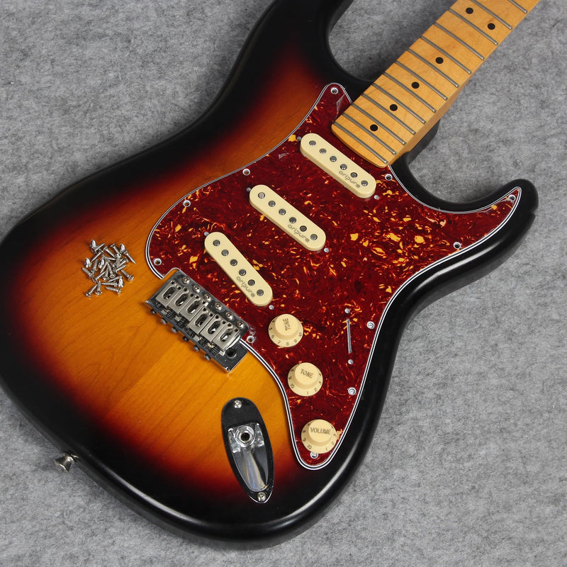 FLEOR 11 Holes ST Style Pickguard SSS Guitar Pickguard Pick Guard Scratchplate with Screws Set,4Ply Red Tortoise Shell 4Ply Red Tortoise Shell