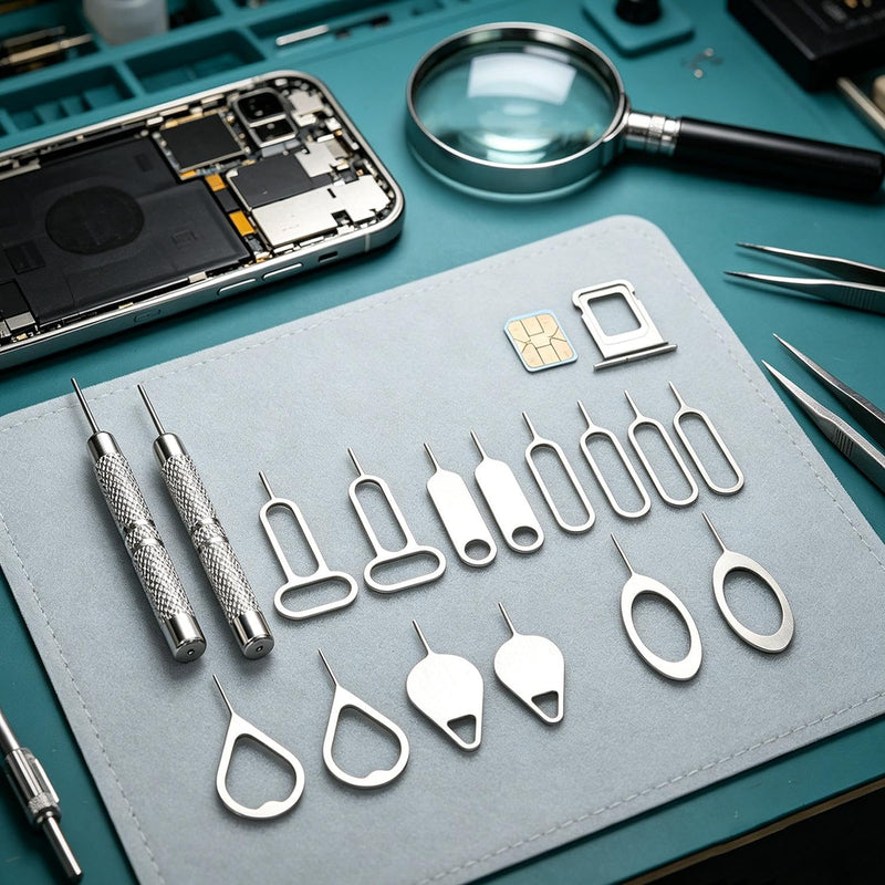 16Pcs Anti-Lost Eject SIM Cards Tray Open Pin Needle Key Tool Ejetor for iPhone IPad Mobile Smartphone Remover Accessories