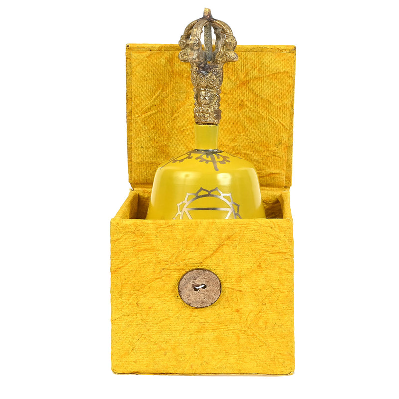 Yellow Solar Plexus Tibetan Bell (Note G) - 5.5 Inches H x 3 Inches D - Chakra Meditation Harmony Solar Plexus Yellow