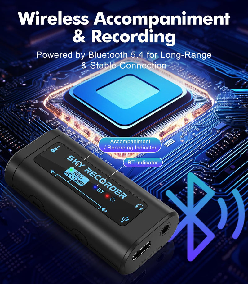 Guitar Audio Interface Pocket Internal Recording Sound Card with Bluetooth, Internal Sound Card, Compatible with iPhone, Mac, Laptop, Android—Plug & Play for Recording, Streaming, Playing
