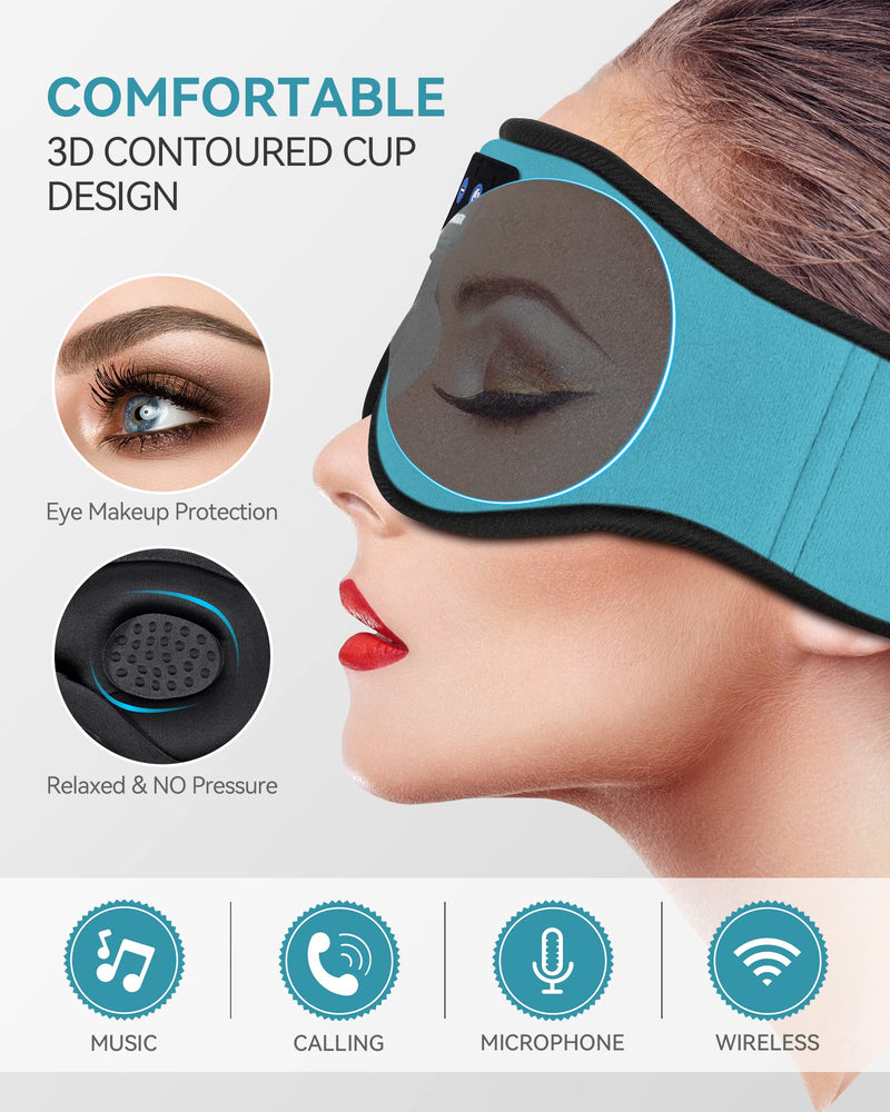 MUSICOZY Sleep Headphones Bluetooth 5.4 Headband Breathable Sleeping Headphones Sleep Mask, Wireless Eye Mask Sleep Earbuds for Side Sleepers Men Women Office Air Travel Cool Tech Gadgets Gifts 2 Pcs