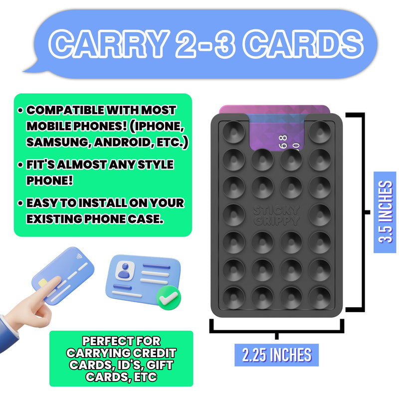 Suction Phone Card Holder Mount, Phone Wallet, Silicon Adhesive Phone Accessory for iPhone and Android, Hands-Free Mirror Shower Phone Holder, TikTok Videos and Selfies (White) White