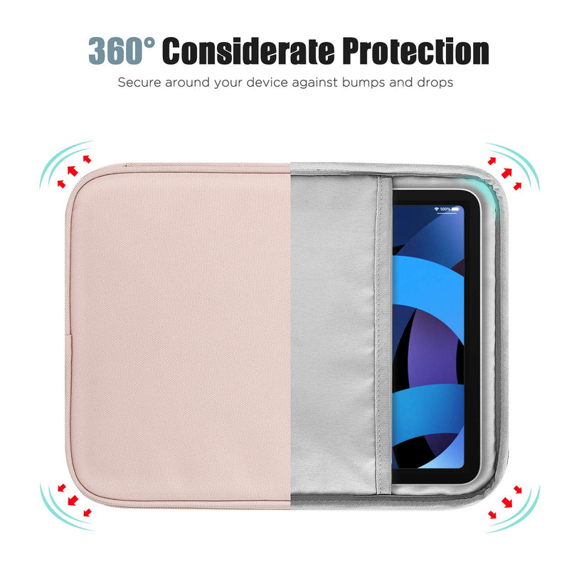 TiMOVO 9-11" Tablet Sleeve for iPad 10.2 2021-2019, iPad 10th Generation 2022, iPad Air 5/4 10.9, iPad Pro 11 2022-2018, Galaxy Tab S9/S8/A8/A7 2023, Protective Case with Pocket, Pink 9-11 Inch