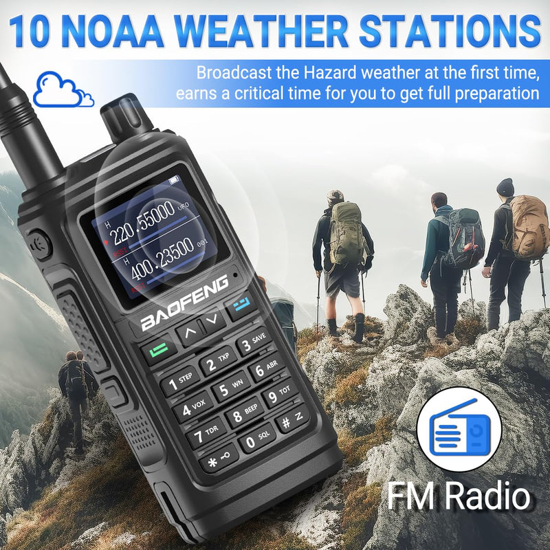 Baofeng UV-5R Upgrade Ham Radio Long Range Two Way Radio UV-17R Walkie Talkies for Adults Waterproof Dual Band USB Charger 999 Channels VOX with Earpiece,Flashlight Li-ion Battery