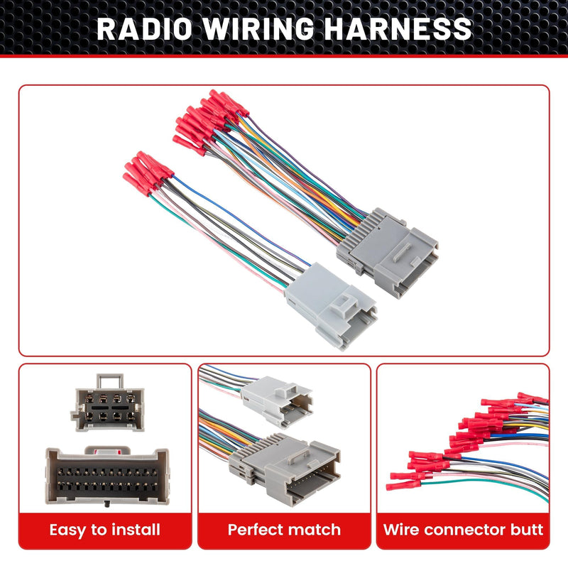 RED WOLF Factory Amplifier Bypass Wiring Harness for 1998-2009 GMC Yukon Chevy Tahoe Suburban Cadillac Escalade w/Wire Connector Butt for Bose AMP Wire Connector Adapter Cable Adaptor Plug