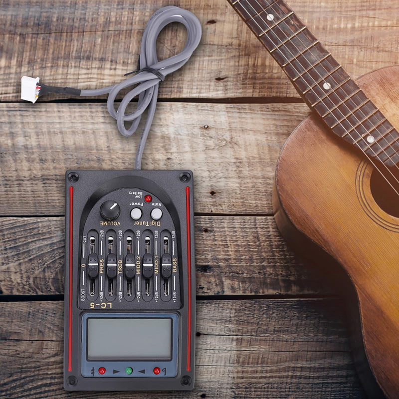 5 Band Acoustic Guitar Preamp,LCD Acoustic Guitar Pickup, Piezo Pickup Eq Equalizer Tuner