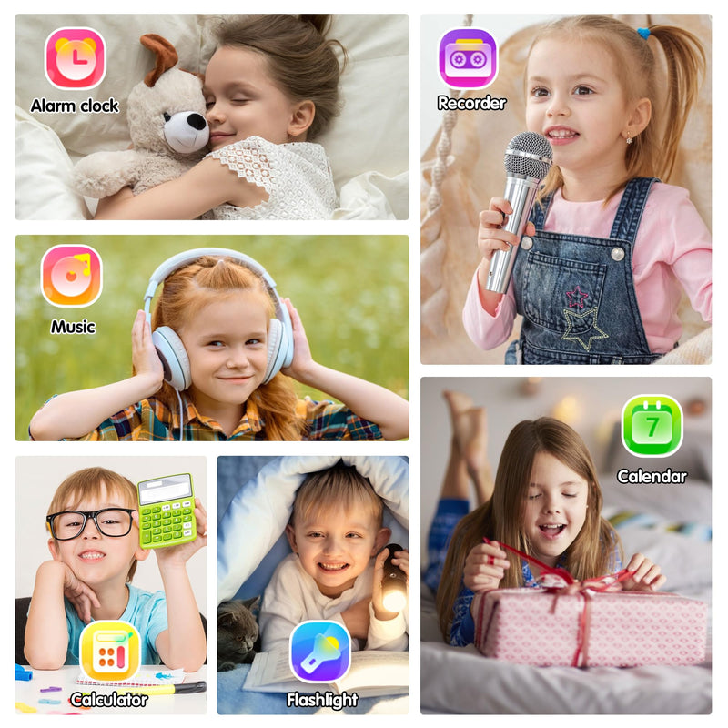 Wiszodet Smart Watch for Kids Toys for Girls Ages 4-12 Years Old, Kids Smart Watch Girls Toys with 24 Puzzle Games HD Touch Screen Camera Alarm Clock Birthday Gift for 6 7 8 9 Year Old Girl Silver Purple