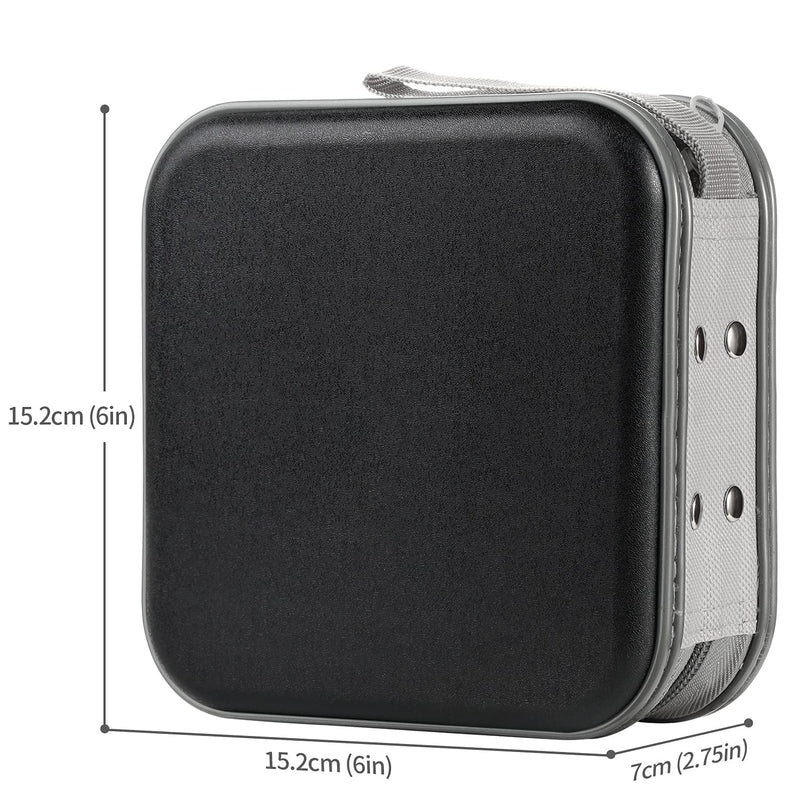 48 Capacity CD Case,Portable DVD Hard Plastic Case Holder CD Organizer Wallet Protective DVD Storage (Black, 48) black