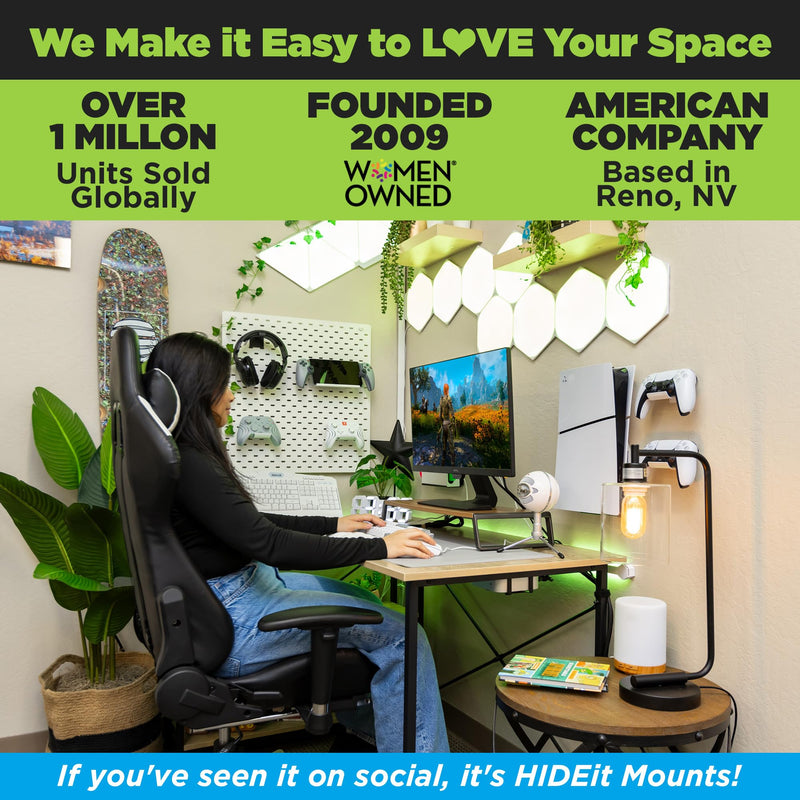 HIDEit Mounts Mac Mini M4 Mount | Under Desk & VESA Monitor Mount for Mac Mini | Designed for Proper Airflow | Includes Hardware